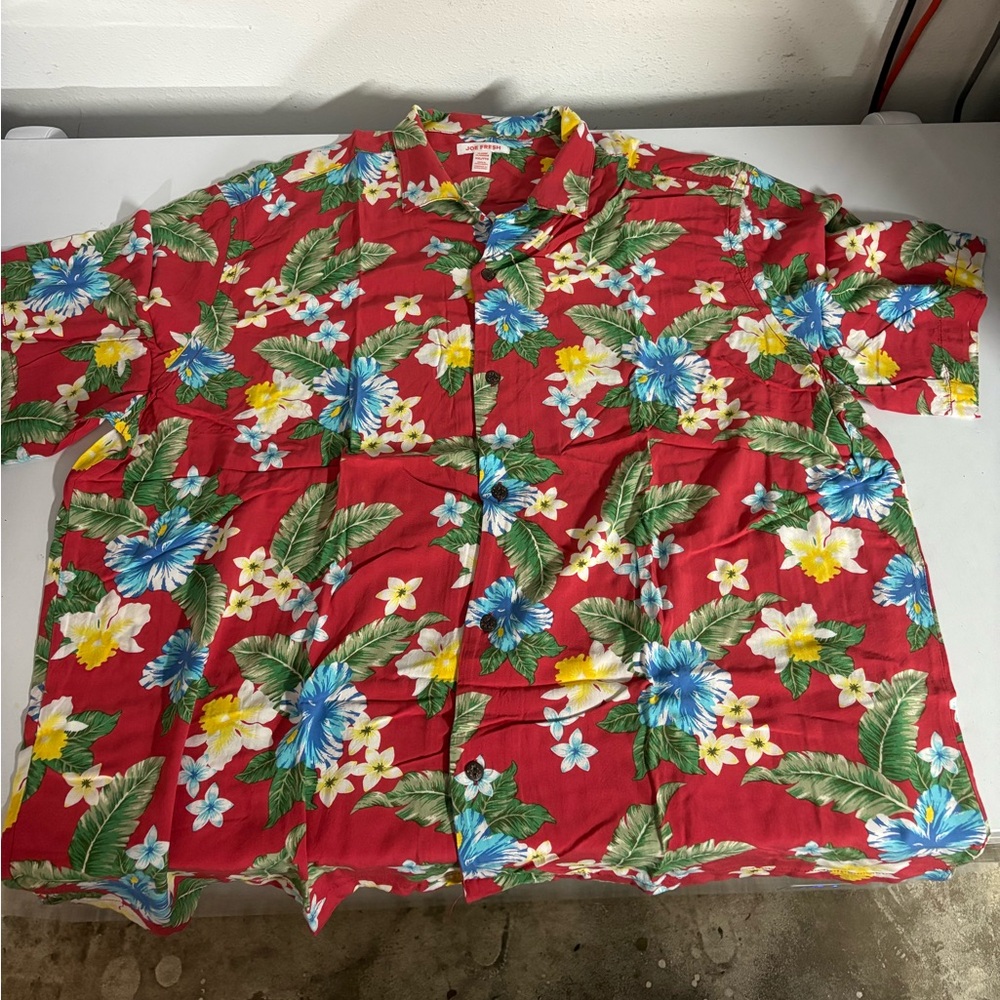 Joe Fresh Red Hawaiian Shirt Size XXL
